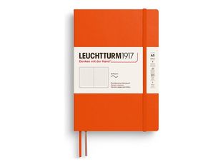Leuchtturm1917 - Cahier de notes - reliure cousue - moyen - A5 (145 x 210 mm) - 123 pages - papier chamois - pointillé - couverture citrouille