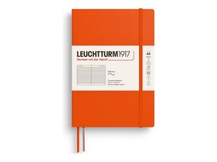 Leuchtturm1917 - Cahier de notes - reliure cousue - moyen - A5 (145 x 210 mm) - 123 pages - papier chamois - doublé - couverture citrouille