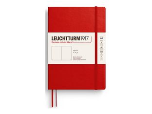 Leuchtturm1917 - Cahier de notes - reliure cousue - moyen - A5 (145 x 210 mm) - 123 pages - papier chamois - uni - couverture cerise