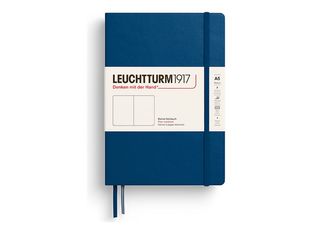 Leuchtturm1917 - Cahier de notes - reliure cousue - moyen - A5 (145 x 210 mm) - 251 pages - papier chamois - uni - couvercle bleu indigo