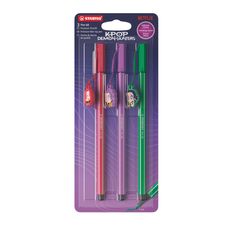 STABILO Pen 68 KPop Demon Hunters - Feutre - Pack de 3 avec pendentifs charms