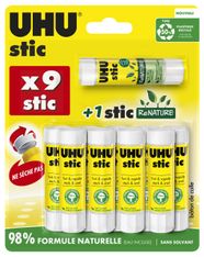 UHU - Lot de 10 Bâtons de Colle 8,2 g – Stick Colle Scolaire