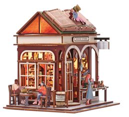 Graine Créative - Scène 3D Lumineuse en Bois Book Store - À monter - Piles non incluses
