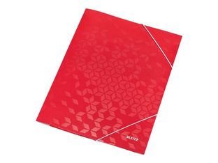 Leitz WOW - Chemise à 3 rabats - pour A4 (210 x 297 mm) - capacité : 150 feuilles - motifs - rouge