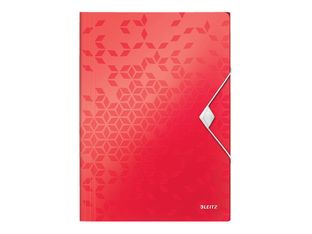 Leitz WOW - Chemise à 3 rabats - pour A4 (210 x 297 mm) - capacité : 150 feuilles - rouge