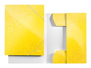 Leitz WOW - Chemise à 3 rabats - pour A4 (210 x 297 mm) - capacité : 250 feuilles - jaune