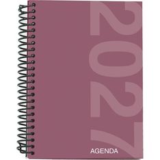 Agenda anual Mimbek 2027 A5 día por página tapa de polipropileno Burgundi
