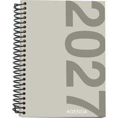 Agenda anual Mimbek 2027 A5 día por página tapa de polipropileno Gris