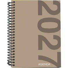 Agenda anual Mimbek 2027 A5 día por página tapa de polipropileno Marrón Tierra