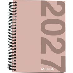 Agenda anual Mimbek 2027 A5 día por página tapa de polipropileno Rosa