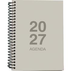 Agenda anual Mimbek 2027 A6 día por página tapa de polipropileno Gris