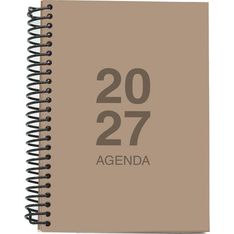 Agenda anual Mimbek 2027 A6 día por página tapa de polipropileno Marrón Tierra