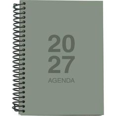 Agenda anual Mimbek 2027 A6 día por página tapa de polipropileno Verde Tierra