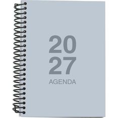 Agenda anual Mimbek 2027 A6 día por página tapa de polipropileno Azul