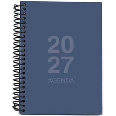Agenda anual Mimbek 2027 A6 día por página tapa de polipropileno Azul Marino