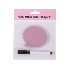 Bloc Mémo Magnétique avec Marqueur Effaçable - Forme Bulle - 9 x 8 cm