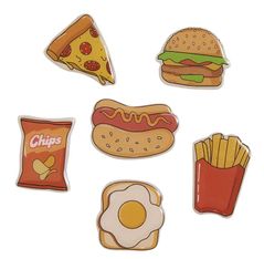 Lot de 6 Magnets Décor Fast Food
