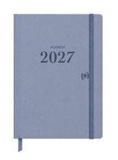 Agenda anual Oxford Endless 2027 semana vista horizontal 12 x 18 cm azul grisáceo en castellano