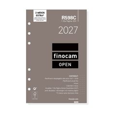 Finocam Recambio Anual Open 2027 – 117 x 181 mm