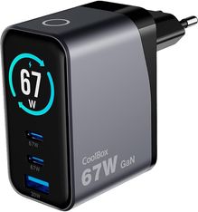 Cargador de pared CoolBox USB-C GaN 67 W Power Delivery