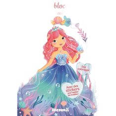 Coup de coeur créations - Mon bloc de styliste - Princesse océan avec des stickers