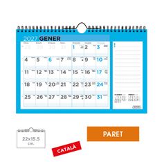 Calendario anual Senfort 2027 de pared Basic – 22 x 15,5 cm – en catalán