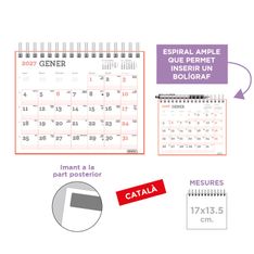 Calendario anual Senfort 2027 magnético Magnet – 17 x 13,5 cm – en catalán
