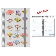 Agenda anual Senfort 2027 semana vista con espiral y tapa de polipropileno Abanicos – 13,5 x 21 cm – en catalán