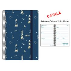 Agenda anual Senfort 2027 semana vista con espiral y tapa de polipropileno Faro – 13,5 x 21 cm – en catalán