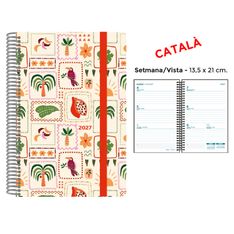 Agenda anual Senfort 2027 semana vista con espiral y tapa de polipropileno Tropical – 13,5 x 21 cm – en catalán