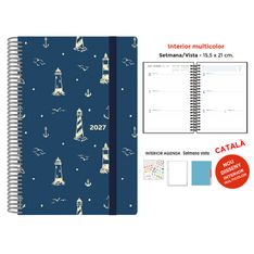 Agenda anual Senfort 2027 semana vista y tapa dura Faro – 15,5 x 21 cm – en catalán