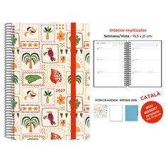 Agenda anual Senfort 2027 semana vista y tapa dura Tropical – 15,5 x 21 cm – en catalán