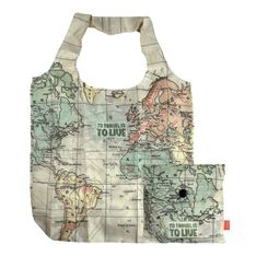 Legami Milano Travel - Sac pliable réutilisable - Motif Voyage MAP