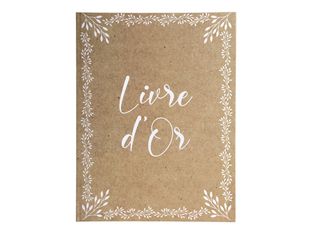 Exacompta Livre D'or - Livre d'or de mariage - relié - 220 x 270 mm - 100 pages - papier blanc - uni - couverture en kraft