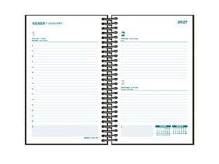 Agenda anual Senfort 2027 día por página con espiral y tapa de polipropileno lila – 13,5 x 21 cm – en catalán