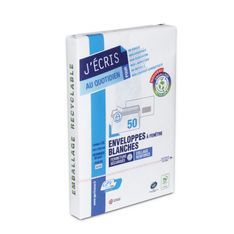 GPV - 50 Enveloppes C5 162 x 229 mm - 80 gr - fenêtre 45x100 mm - blanc - bande adhésive