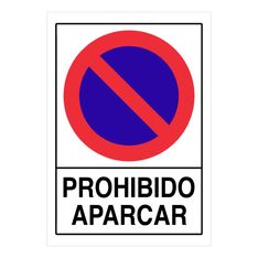 Señal de pvc 1mm "prohibido aparcar"