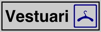 Placa aluminio adhesiva "vestuari"