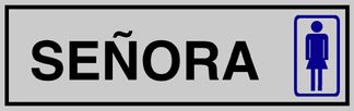 Placa aluminio adhesiva "señora"