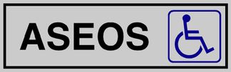 Placa aluminio adhesiva "aseo minusvalido"