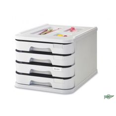 Modulo de 4 cajones opacos montados gris