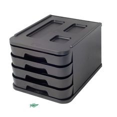 MUEBLE C/4 CAJONES NEGRO RECICLADO Y RECICLABE