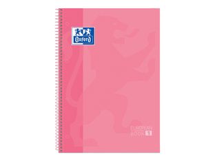 Oxford Classic - Cahier à spirale A4 Plus - petits carreaux - rose