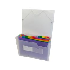 Archivador fuelle con gomas con 12 separadores transparentes de polipropileno