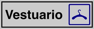 Placa aluminio adhesiva "vestuario"