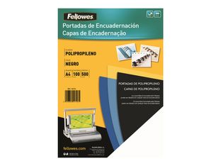 Fellowes - A4 (210 x 297 mm) - 450 micras - negro - 100 uds. tapa de encuadernación de polipropileno - para Fellowes ESP50, Galaxy 500, Galaxy E, Metal 50, Metal Quasar, PB 2650, Quasar 130, WB 500