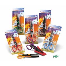 Tijeras dentadas 13cm amarilla