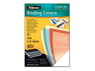 Fellowes - A4 (210 x 297 mm) - 180 micrones - transparente - 25 uds. tapa de encuadernación de PVC