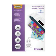 Fellowes - 25 pochettes de plastification A3 (303 x 426 mm) - 80 microns - brillantes 
