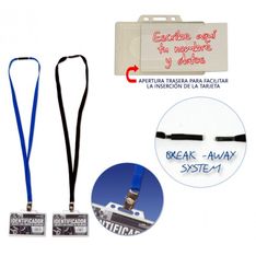 Identificador colgante con cordon seguridad negro